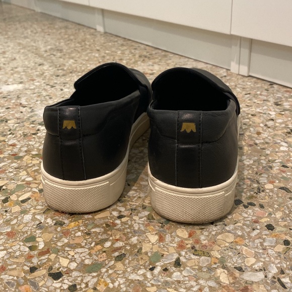 Birdies Swift Sneakers Shoes Black Leather Slip On 8.5 - Picture 3 of 5